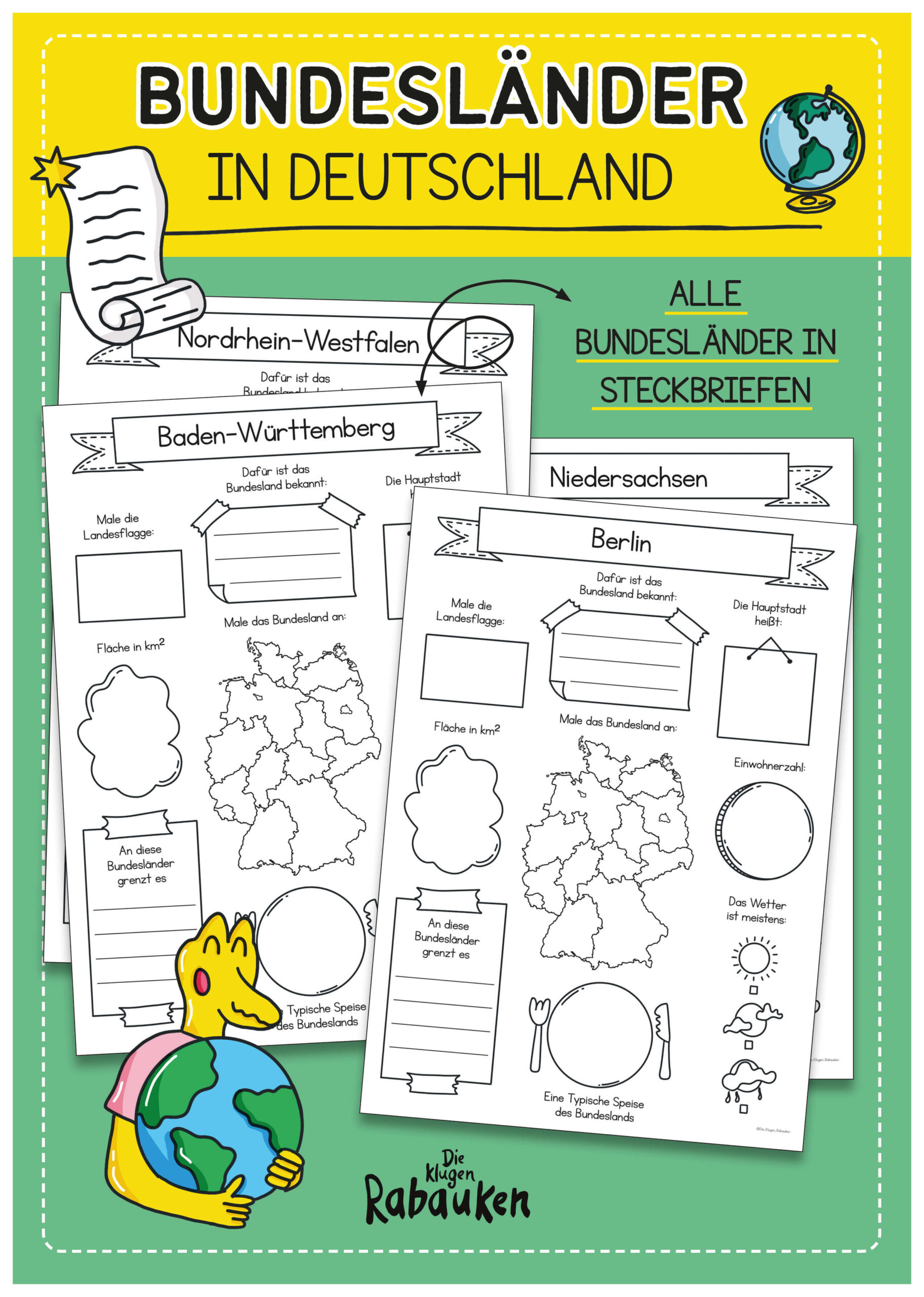 Bundesländer in Deutschland als Steckbriefe