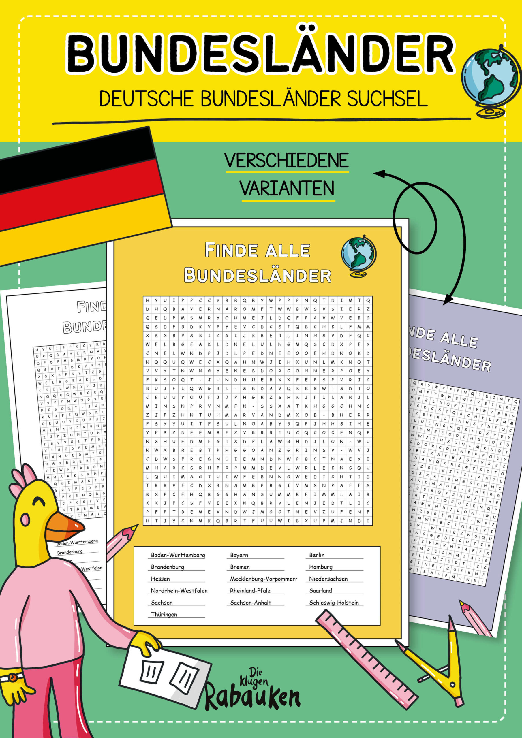 Bundesländer Suchsel – Deutschland Wortsuche