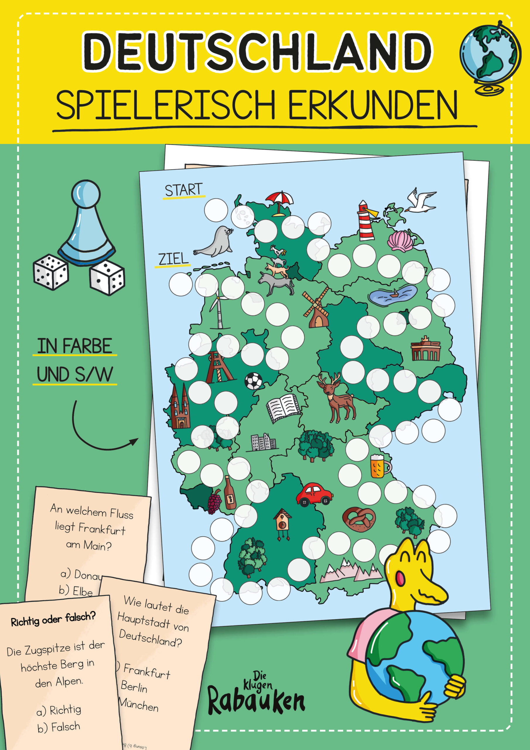 Deutschland Spiel – Geografie Lernspiel auf der Deutschlandkarte 