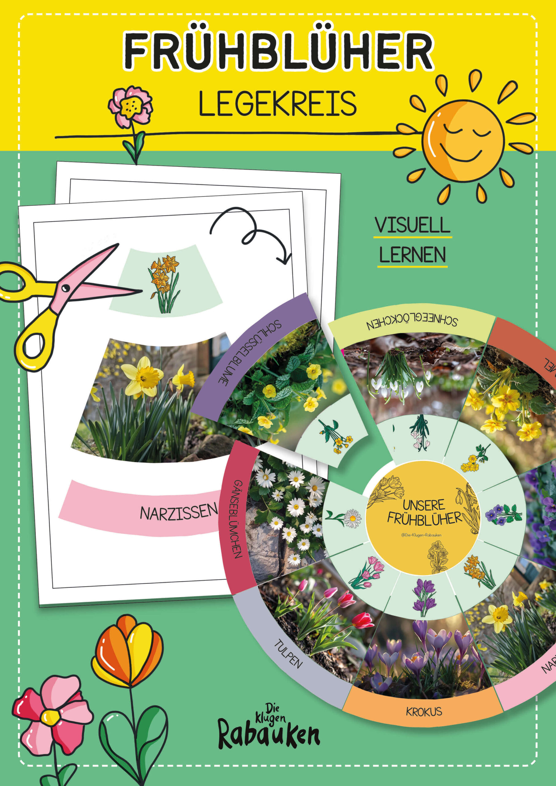 Frühblüher Legekreis – Blumen lernen