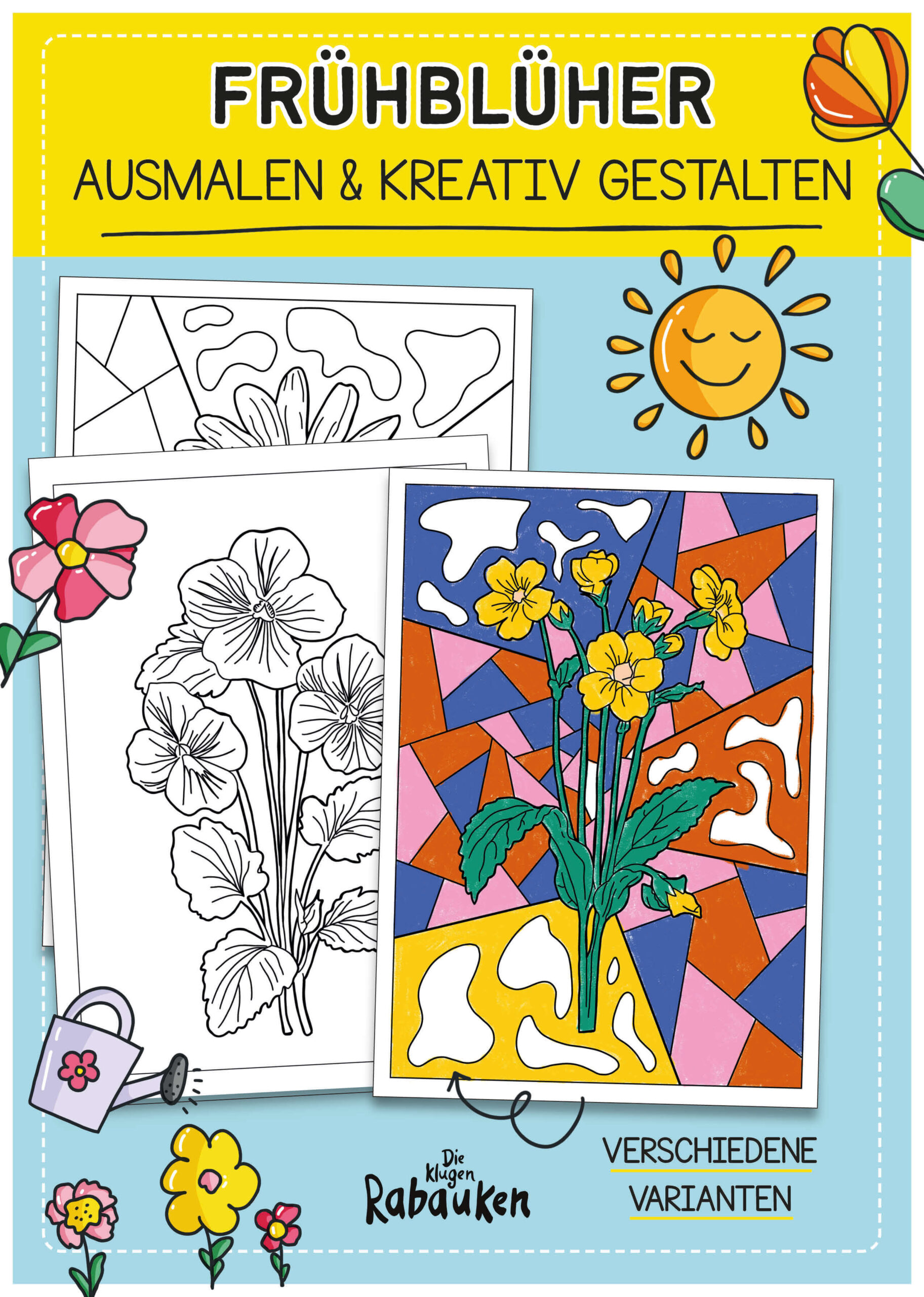 Frühblüher Ausmalbilder – Frühlingsblumen kreativ gestalten