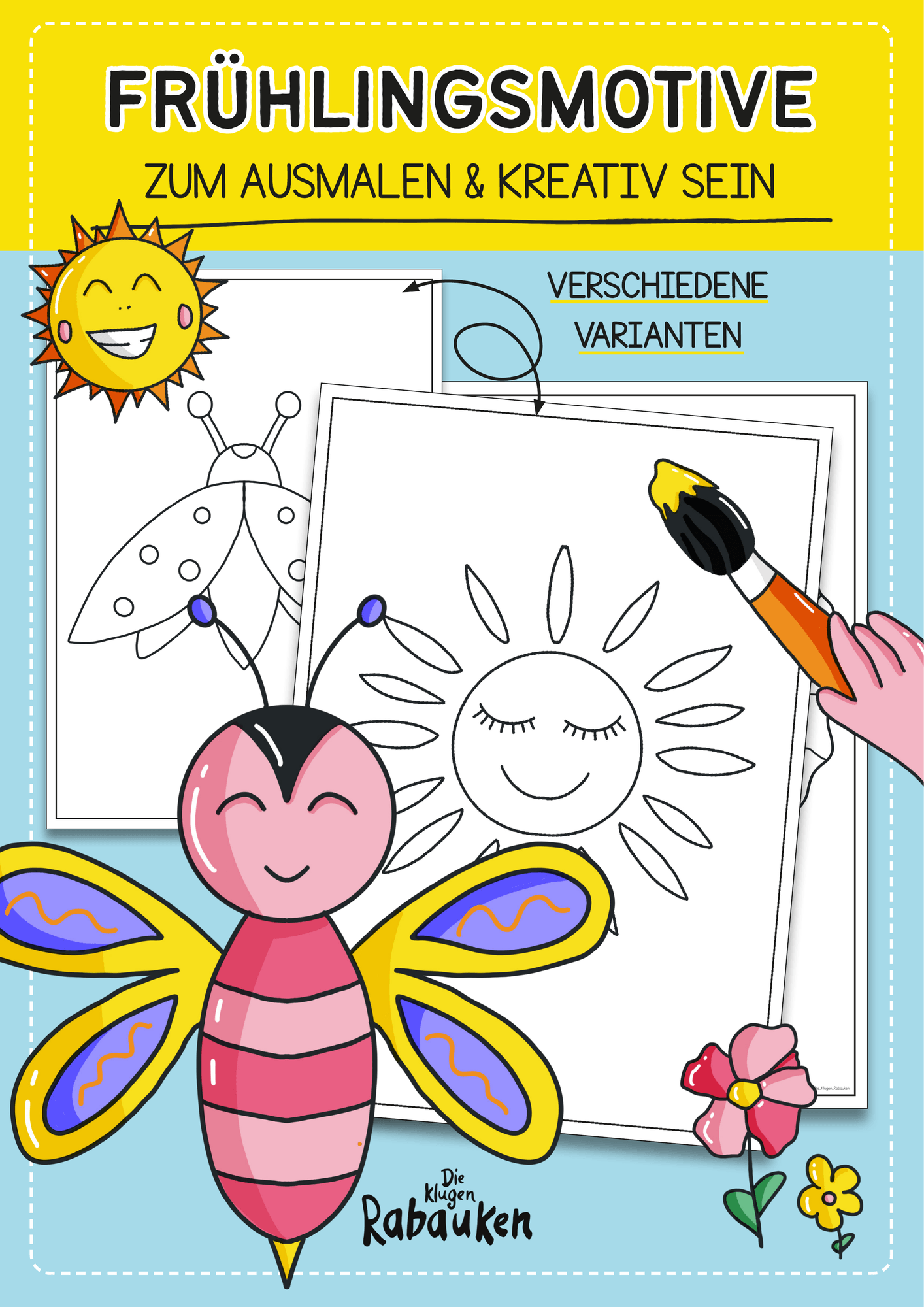 Frühlingsmotive zum Ausmalen – Kreative Arbeitsblätter