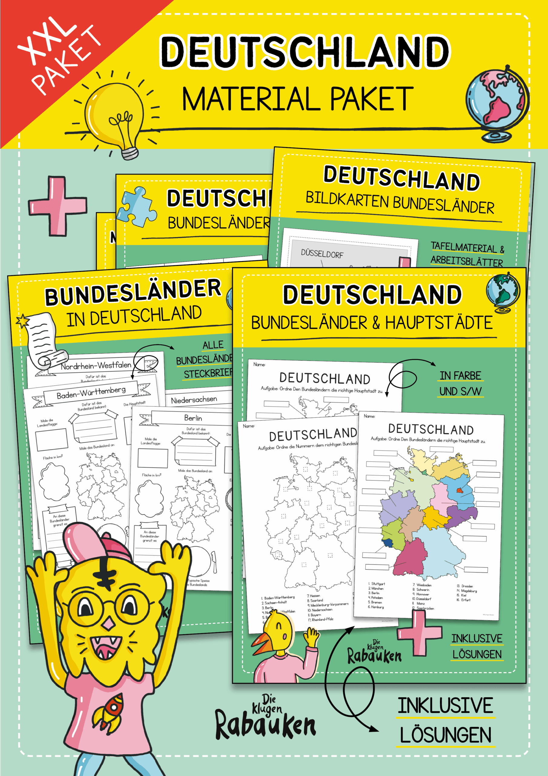 Deutschland Materialpaket – Arbeitsblätter, Spiele & Steckbriefe