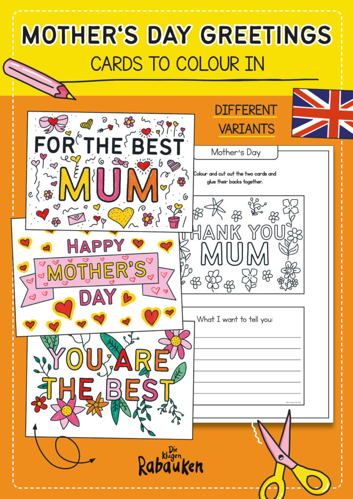Mothersday card Unterrichtsmaterial