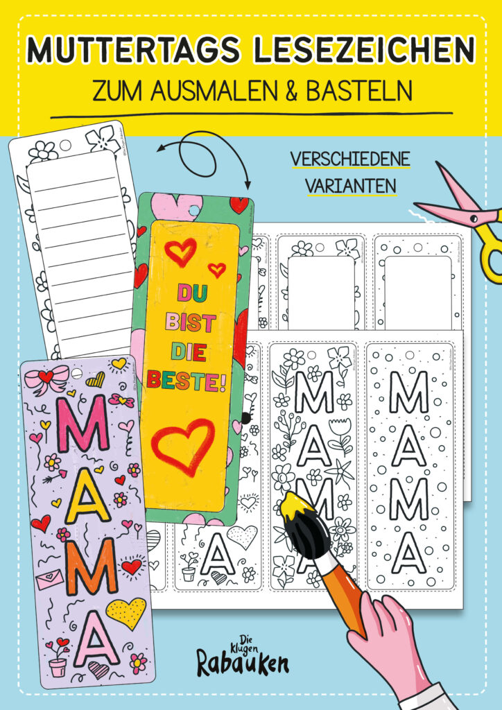 Muttertag Lesezeichen Basteln Ausmalen