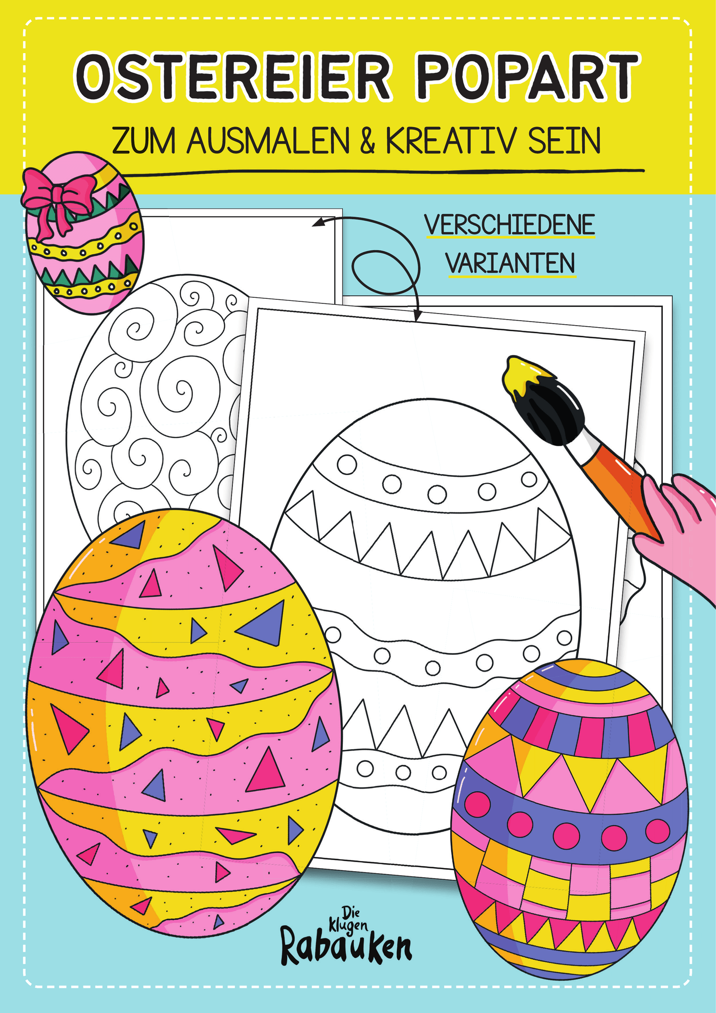 Ostereier Pop Art – Ausmalbilder für Ostern