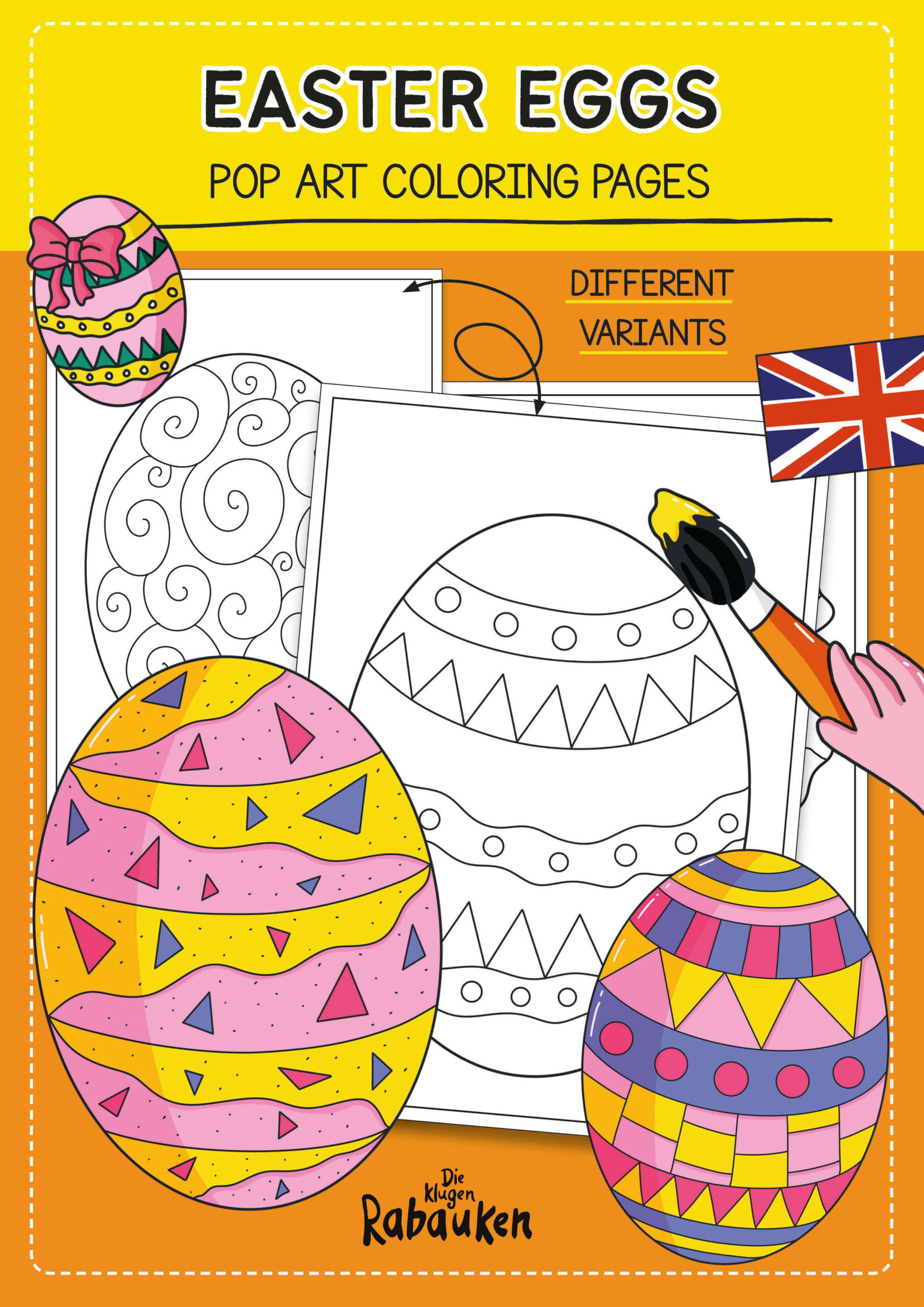 Easter Eggs Pop Art – Englisch Arbeitsblatt Ausmalbilder