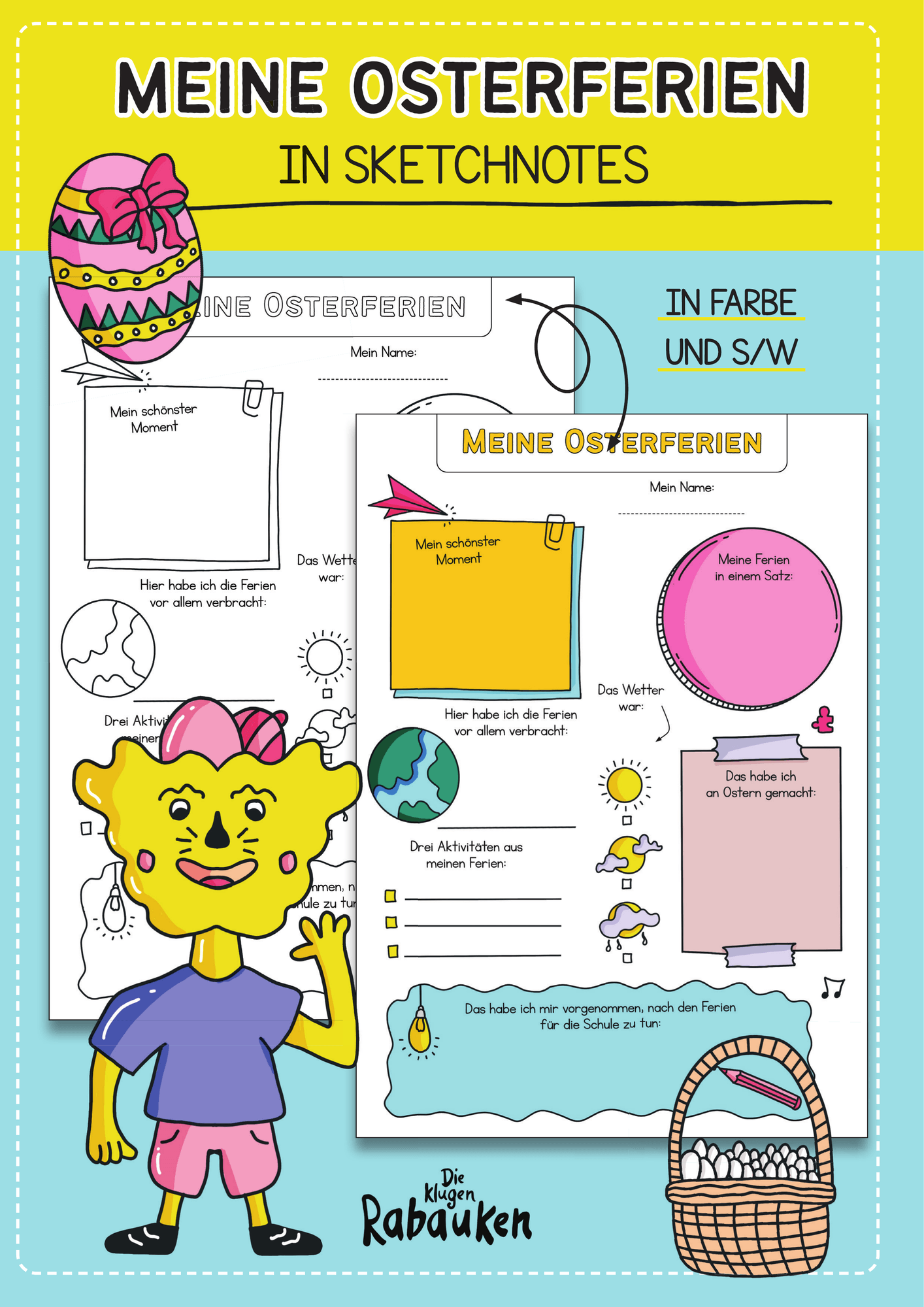 Meine Osterferien – Sketchnotes Arbeitsblatt