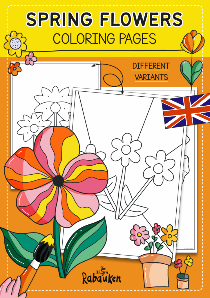 Spring flowers ausmalbild