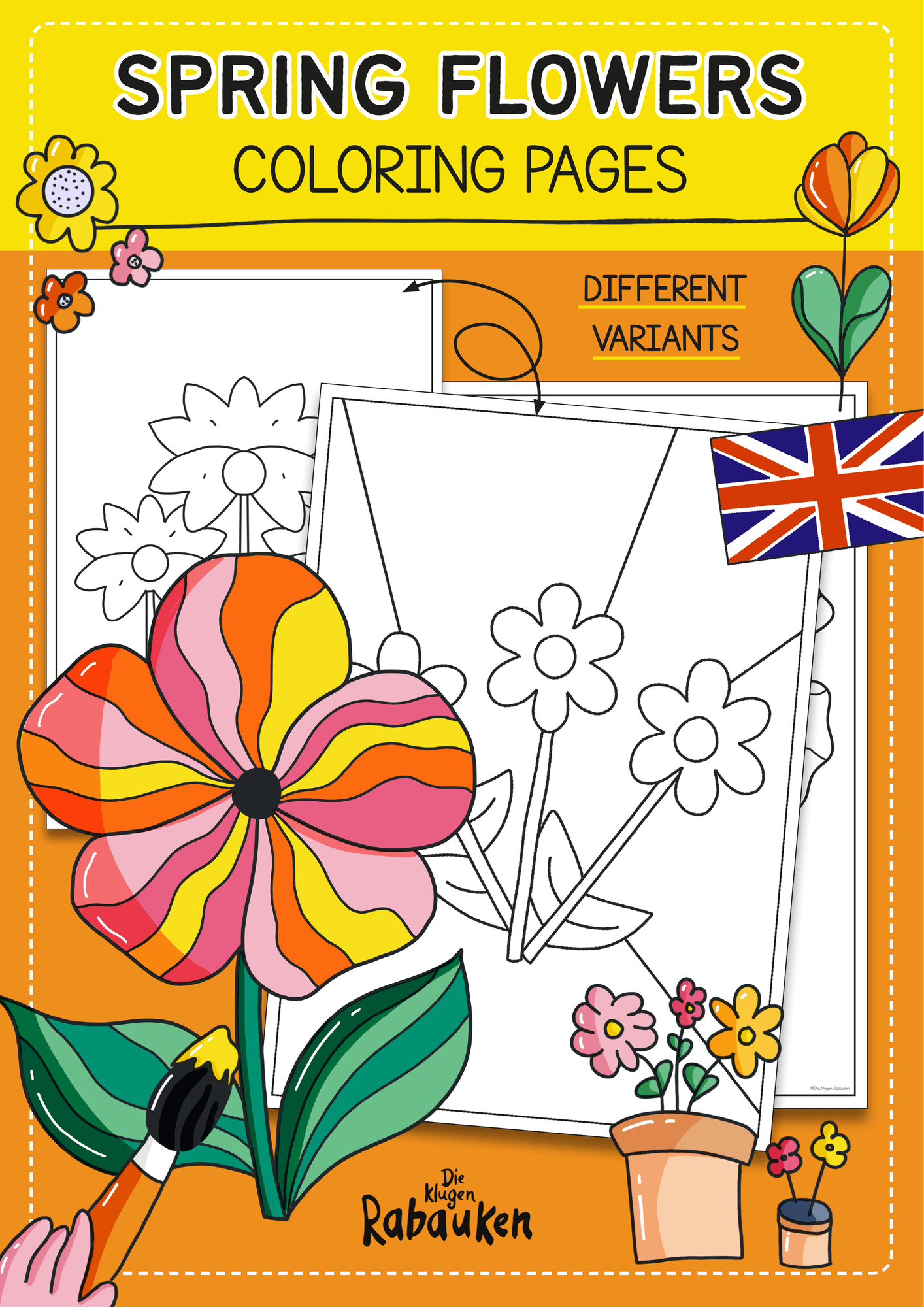 Spring Flowers Coloring Pages – Frühlingsblumen Ausmalbilder