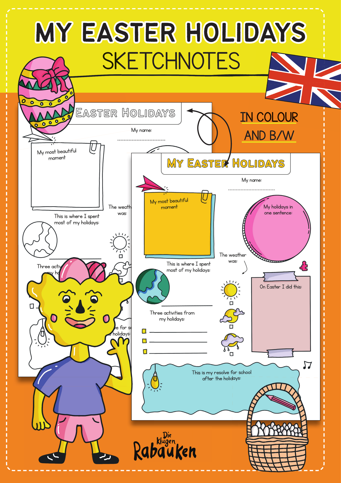 Osterferien Englisch – Sketchnotes Arbeitsblatt