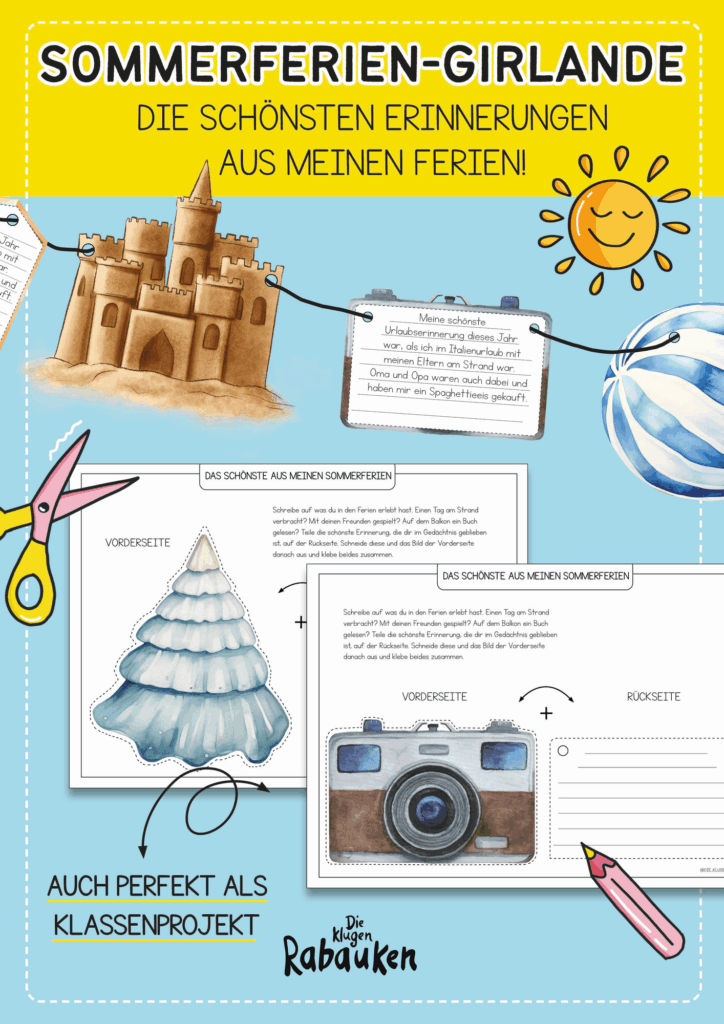 Sommerferien Girlande - Erinnerungen aus den Ferien