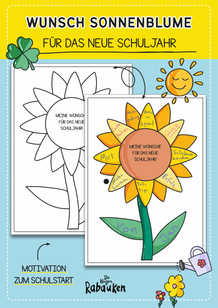 Wunsch Sonnenblume für das neue Schuljahr