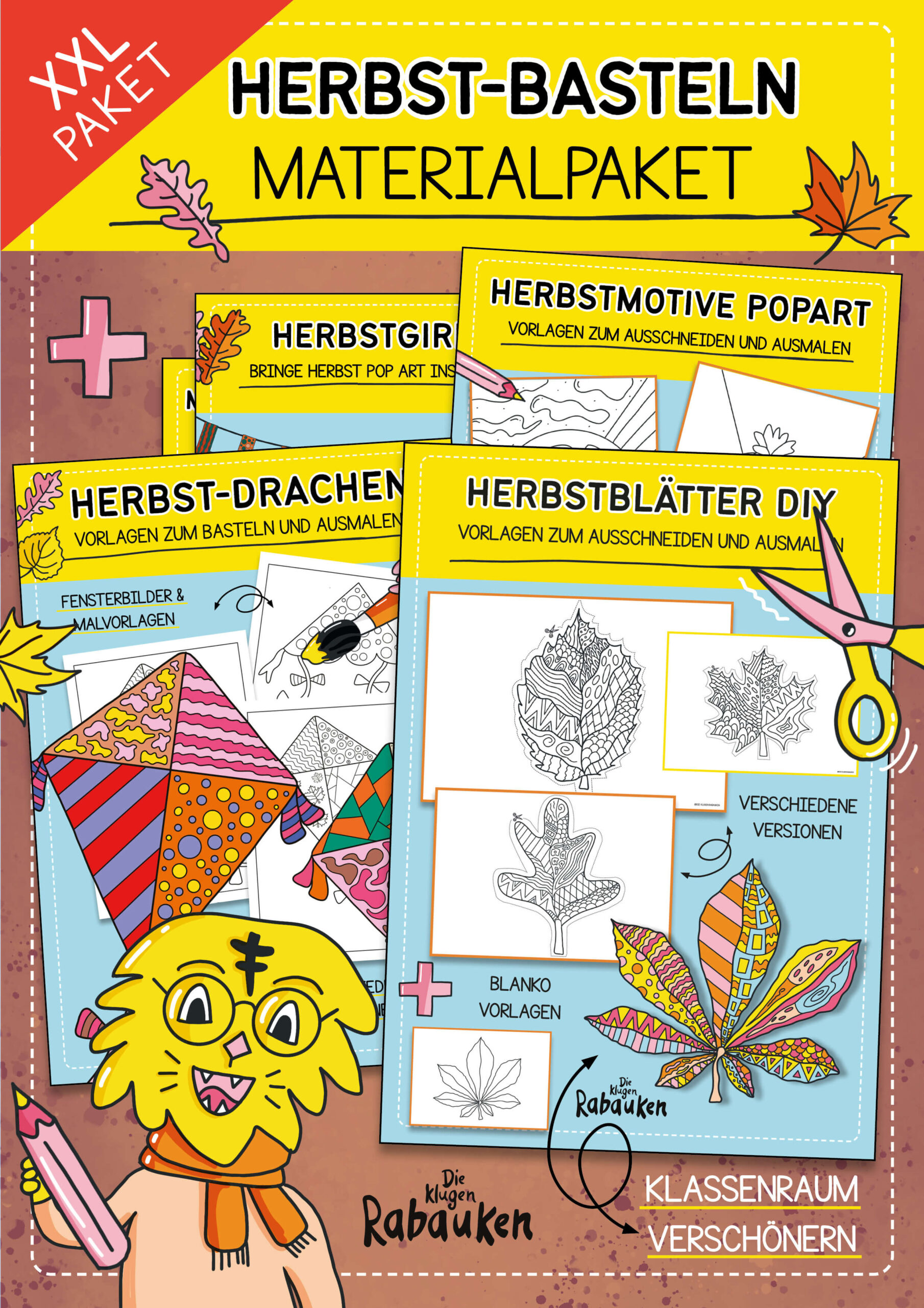 Herbst-Basteln Materialpaket – Kreative Herbstvorlagen für Kinder
