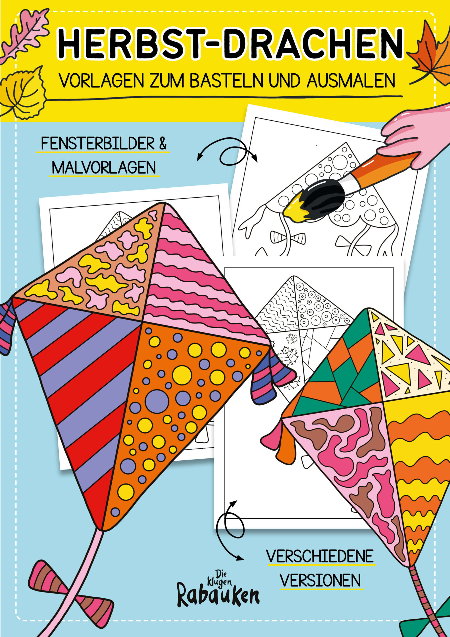 Herbst-Drachen Fensterbilder – Kreative Bastelvorlagen für Kinder