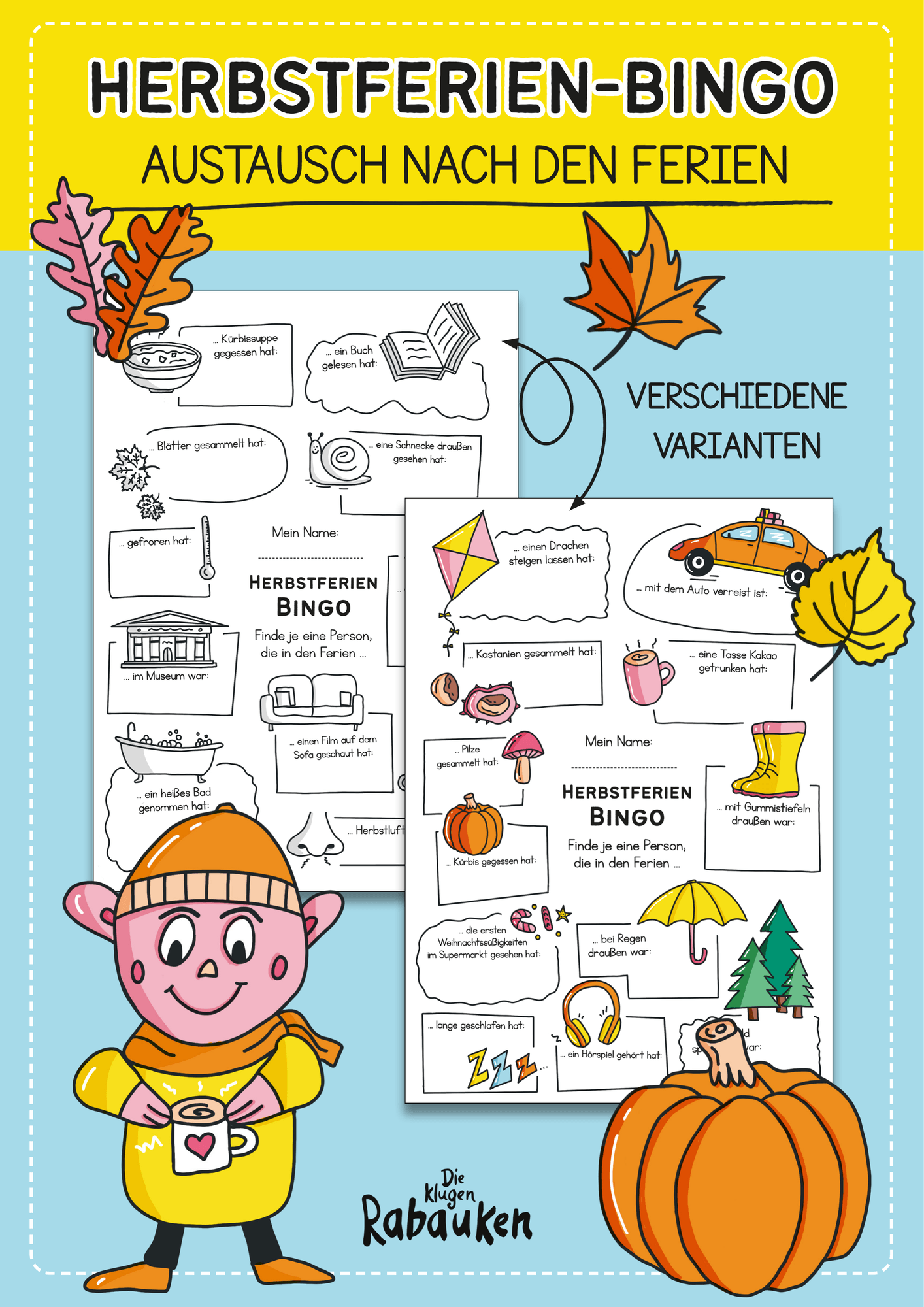 Herbstferien-Bingo – Austausch nach den Ferien