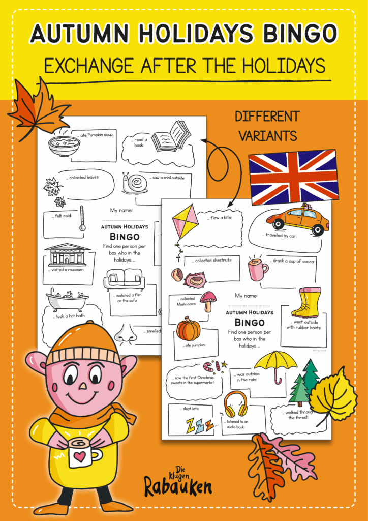 Herbstferien Bingo Englisch