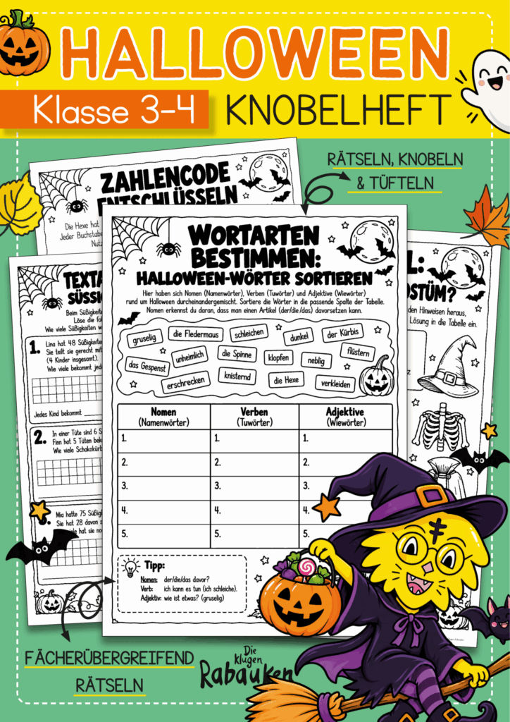 Halloween Arbeitsblätter Klasse 3