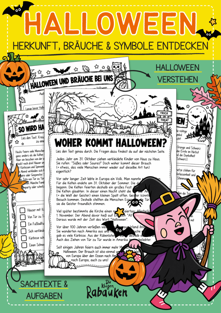 Cover Herkunft von Halloween – Arbeitsblätter, um Kindern Halloween zu erklären