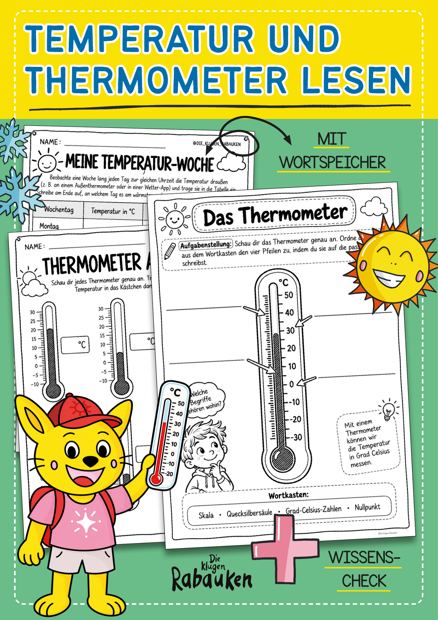 Temperatur und Thermometer ablesen lernen