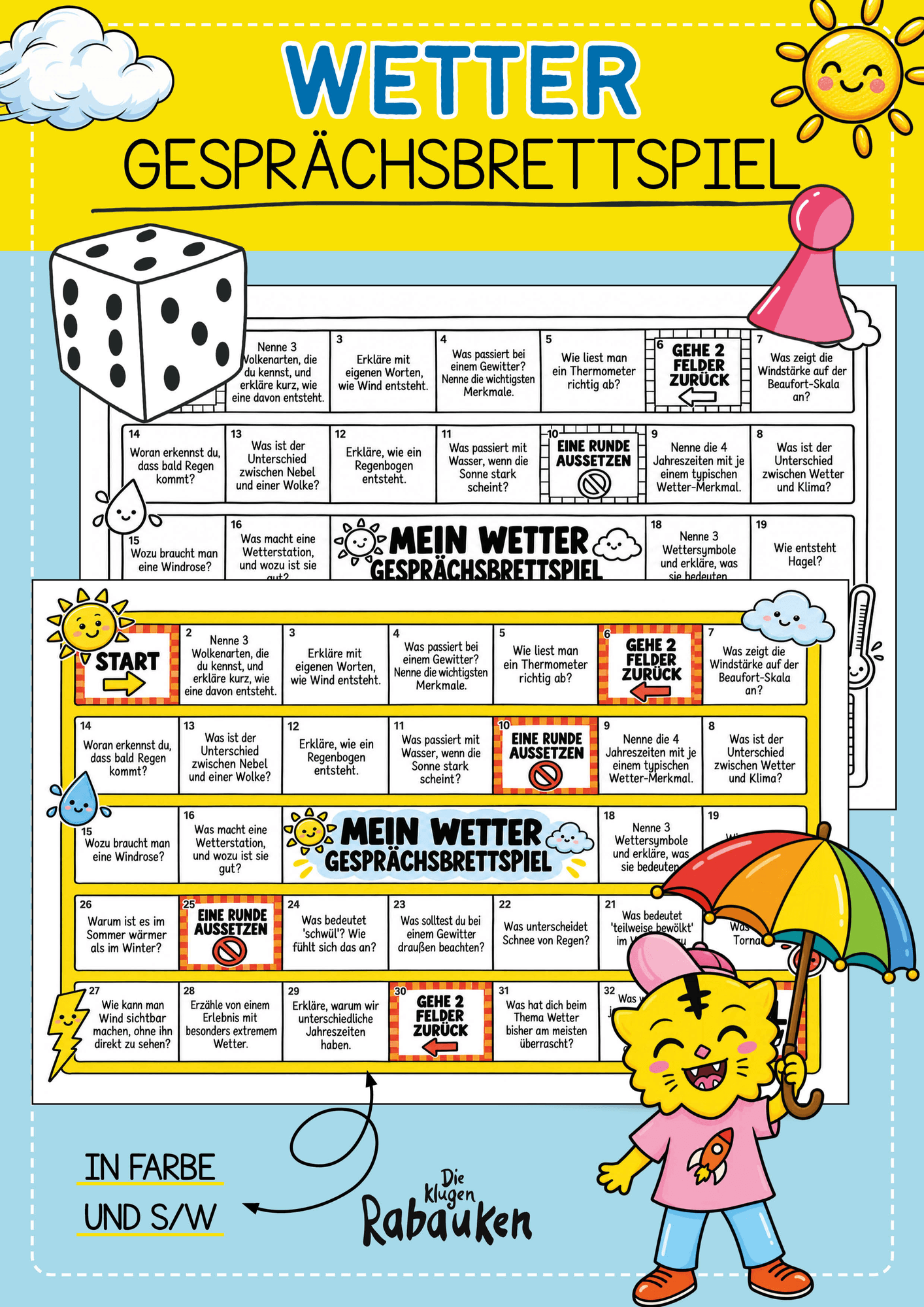 Wetter Gesprächsbrettspiel Grundschule Wetter Gesprächsbrettspiel Grundschule