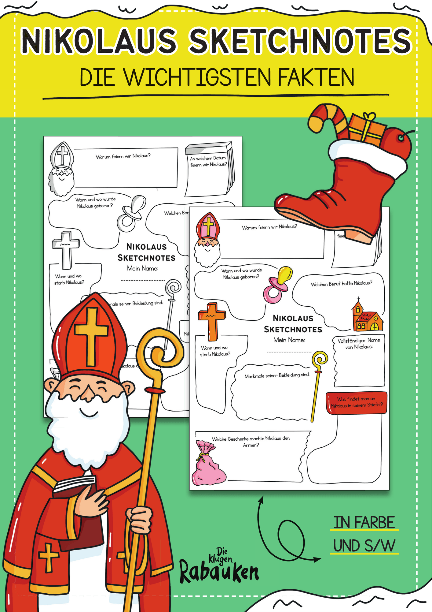xNikolaus Sketchnotes Cover – Arbeitsblatt mit den wichtigsten Fakten zum Nikolaus xNikolaus Sketchnotes Cover – Arbeitsblatt mit den wichtigsten Fakten zum Nikolaus