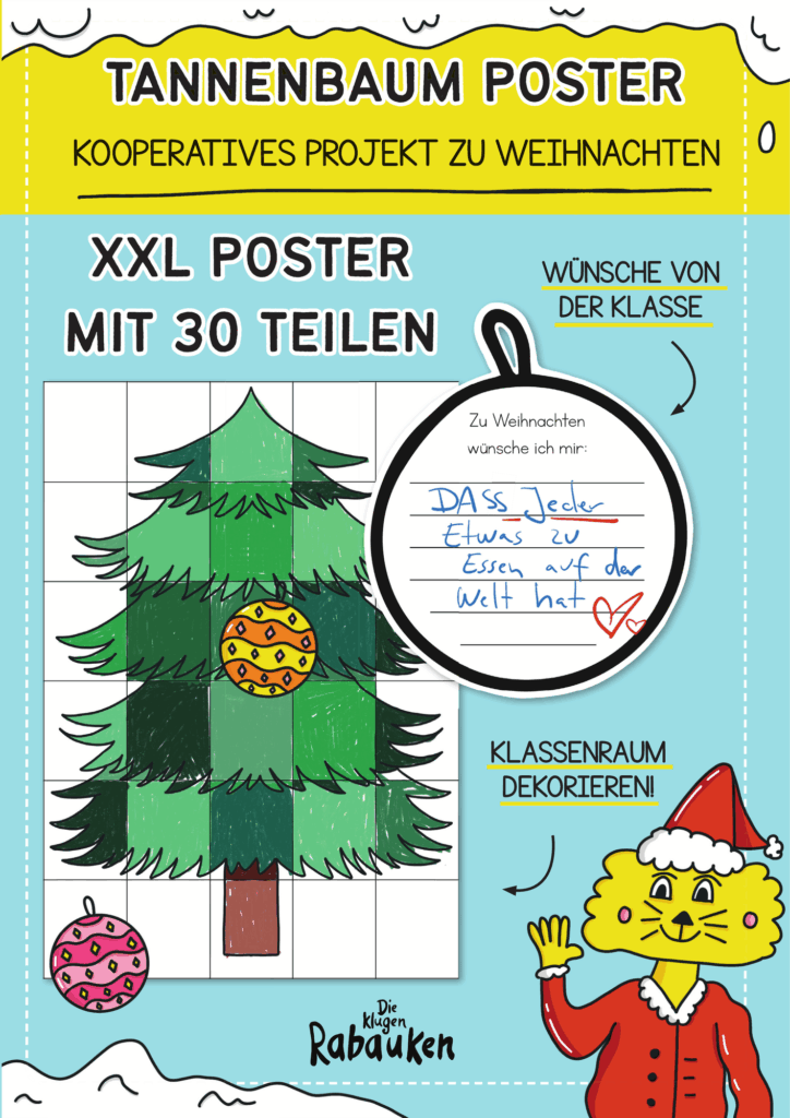 Tannenbaum Poster Cover – XXL Tannenbaum Poster als kooperatives Projekt zu Weihnachten mit Wunschkugel