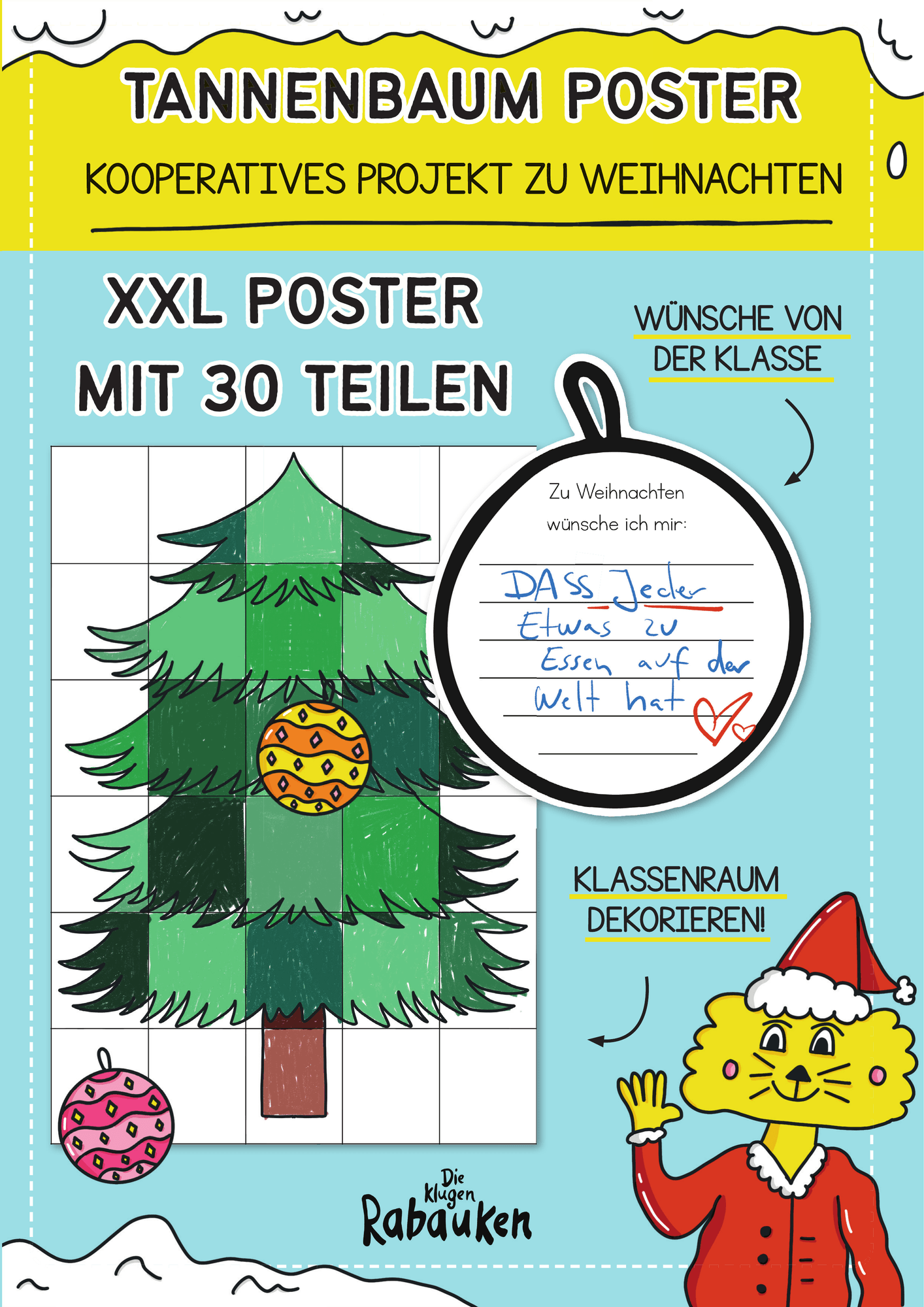 Tannenbaum Poster Cover – XXL Tannenbaum Poster als kooperatives Projekt zu Weihnachten mit Wunschkugel